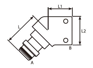 135° Staple Male- Fixed Female Adaptor