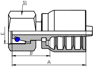 Metric Female 24° Cone O-ring L.T.