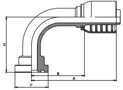 90° SAE Flange 6000PSI