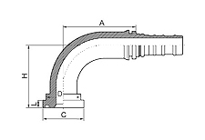 90°SAE Flange 9000 PSI