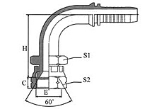 90º JIS Gas Female 60º Cone Seat