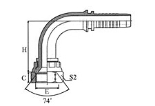 90º JIC Female 74º Cone Seat