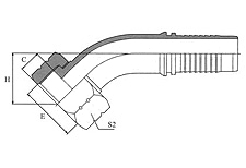 45º ORFS Female Flat Seat