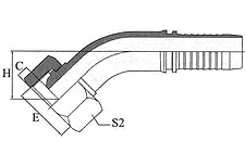 45º Metric Female Multiseal