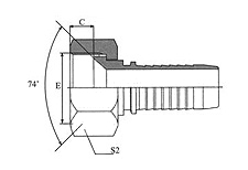 GB Metric Female 74º Cone Seat