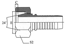 Metric Female 24º Cone O-ring L.T.