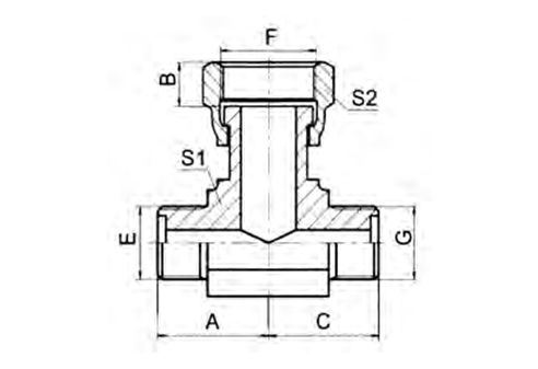 Metric O-ring Tee