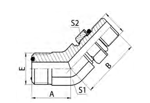 45° ELBOW ORFS MALE O-RING