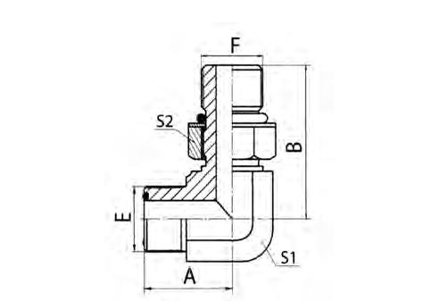 90° ELBOW ORFS MALE O-RING