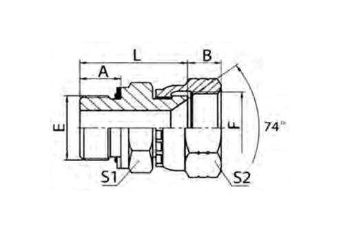 BSP MALE O-RING / JIC FEMALE 74° CONE