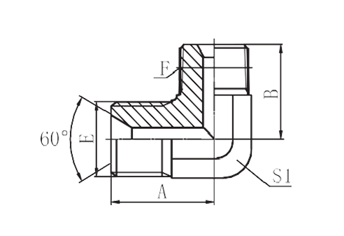 90° ELBOW BSP MALE 60° SEAT