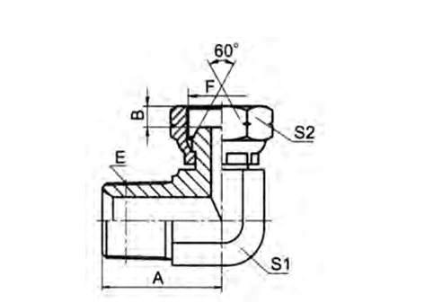 90° ELBOW BSPT MALE / BSP FEMALE 60° CONE