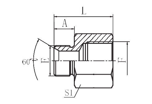 BSP MALE DOUBLE USE FOR 60°SEAT OR BONDED SEAL / BSP FEMALE