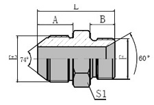 Metric Male 74 Cone/bsp Male 60 Seat