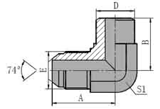 90 JIC MALE 74 CONE/INCH WELD TUBE