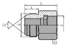 JIC MALE 74 CONE/BSP PRESSURE GAUGE CONNECTOR