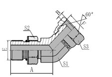 SAE  MALE  WITH  O-RING/BSP  FEMALE  60   CONE