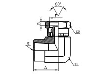 90 ELBOW NPT FEMALE/NPSM FEMALE60 CONE