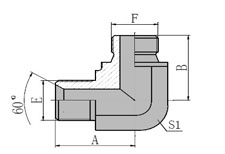 90 BSP MALE 60 SEAT/METRIC MALE BONDED SEAL