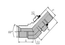 45 BSP  MALE  60 SEAT/SAE  O-RING  BOSS