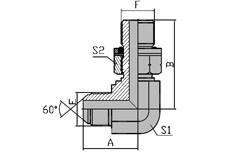 90 JIS GAS Male 60 Cone/BSP Male With O-ring