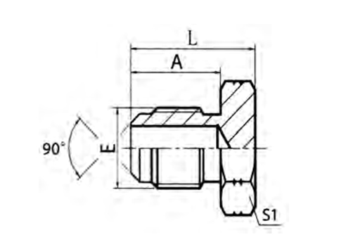 SAE Male 90° Cone Plug SAE J513