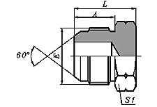 60º CONE-JIS GAS MALE PLUG