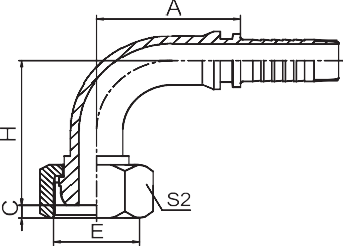 90° Metric Female 24° Multiseal L.T