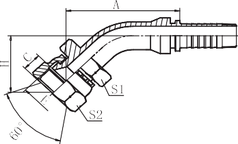 45°JIS Gas Female 60° Cone Seat