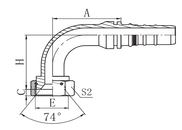 90°JIC Female 74° Cone Seat