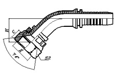 45º JIC Female 74º Cone Seat