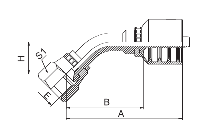 45° JIC Female 74° Cone Seat