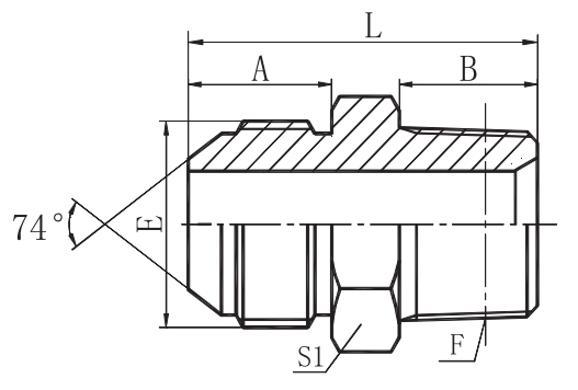 JIC MALE 74°CONE /  BSPT MALE