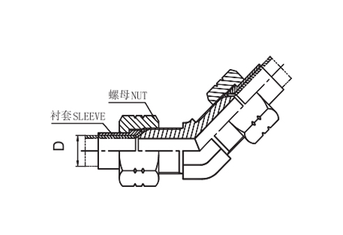 45°ELBOW JIC MALE74° CONE