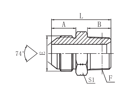 JIC MALE 74°CONE / NPT MALE