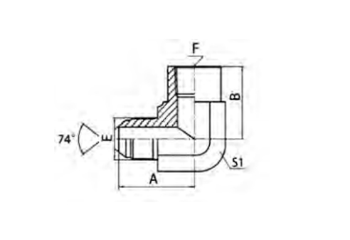 90° ELBOW JIC MALE 740 CONE / NPT FEMALE