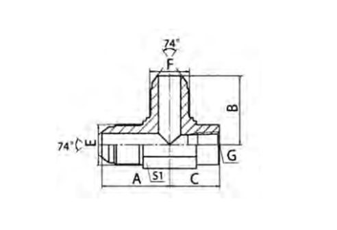 JIC MALE 74° CONE / NPT FEMALE RUN TEE