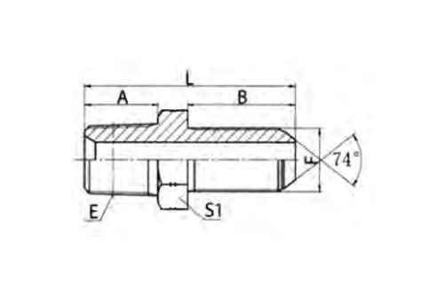 NPT MALE / JIC MALE 74° CONE BULKHEAD