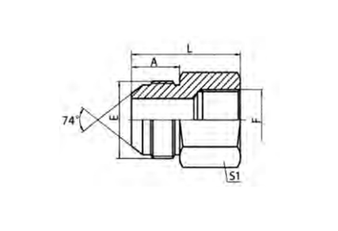 JIC MALE 74° CONE / BSP FEMALE