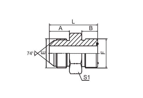 JIC MALE 74° CONE / ORFS MALE