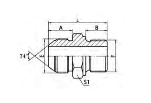 JIC MALE 74° CONE / METRIC MALE WITH BONDED SEAL