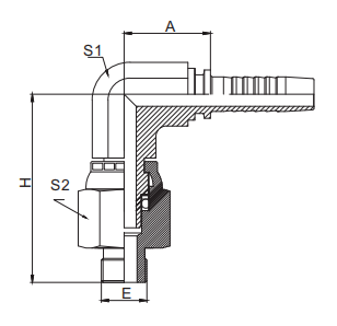 90° SAE O-ring Boss Swivel Male