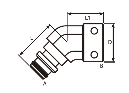 135° Staple Male- Fixed Female Adaptor