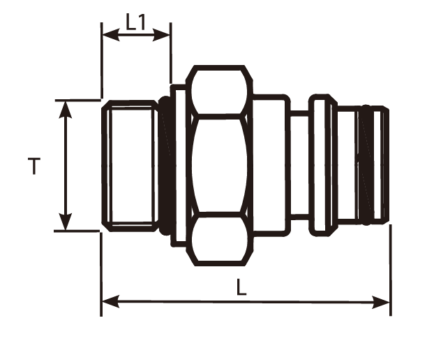 UNF Male 'o'Ring - Staple Male Adaptor