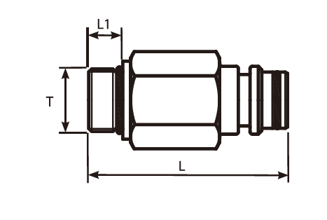UNF Male '0' RingLong - Staple Male Adaptor