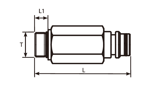 UNF Male '0' Ring Extra Long- Staple Male Adaptor