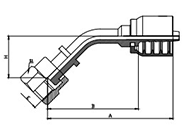 45° ORFS Female Flat Seal