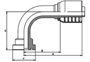 90° SAE Flange 6000PSI